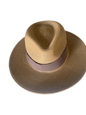 Furtalk Brown  Fedora Hat with Band -M/L tan paper